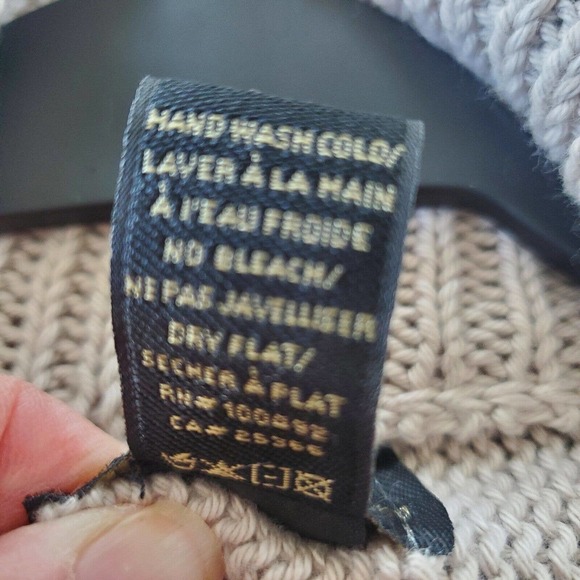 Pure Handknit High Low Pleated Chunky Cardigan Size S Cotton Beige boho gorpcore - Picture 12 of 13